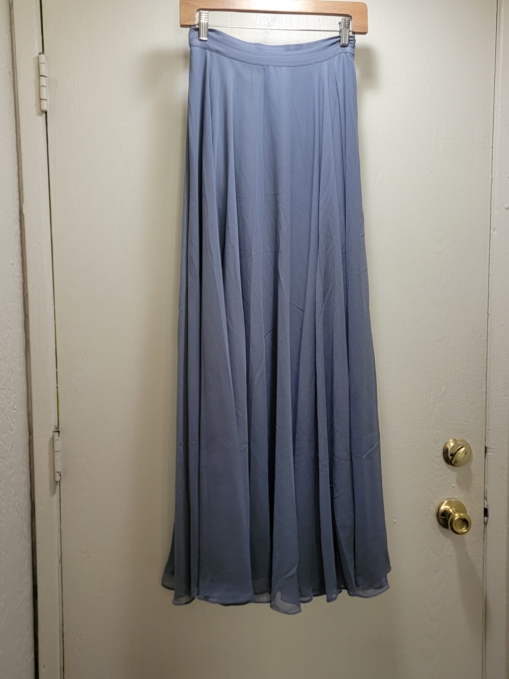 Elegant Dusty Blue Maxi Skirt — Flowing Full-Length Skirt